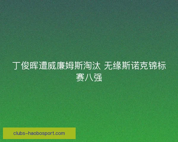 丁俊晖遭威廉姆斯淘汰 无缘斯诺克锦标赛八强 丁俊晖遭威廉姆斯淘汰 无缘斯诺克锦标赛八强